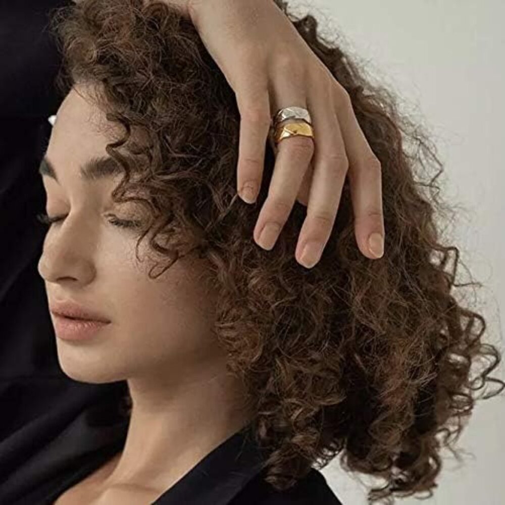 Stackable 18k Gold Plated Titanium Ring For Women… - image 7